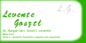 levente gosztl business card